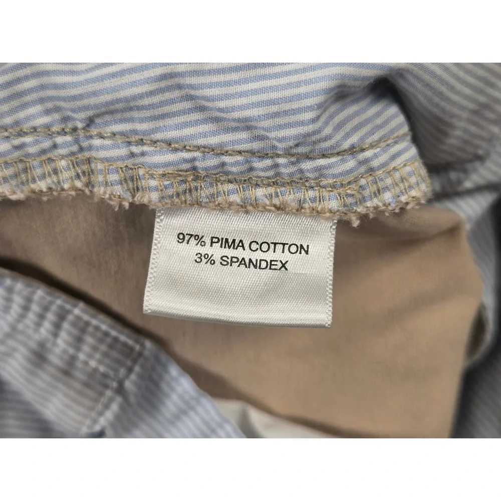 Peter Millar Mens Khaki Tan Pima Cotton Stretch Chino Pants Size 35 Straight Leg